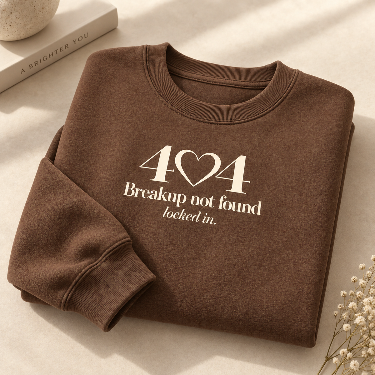 Lumiera 404 Breakup Not Found chestnut crewneck folded product photo