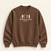 Lumiera 404 Breakup Not Found chestnut crewneck front view