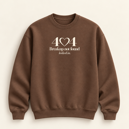 Lumiera 404 Breakup Not Found chestnut crewneck front view