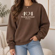 Lumiera 404 Breakup Not Found chestnut crewneck standing model