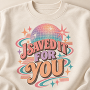 Lumiera I Saved It For You Sandshell crewneck standing model